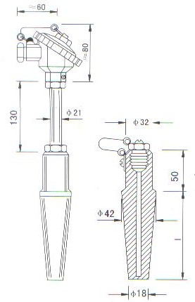 中溫中壓熱電偶（熱電阻）產品結構圖